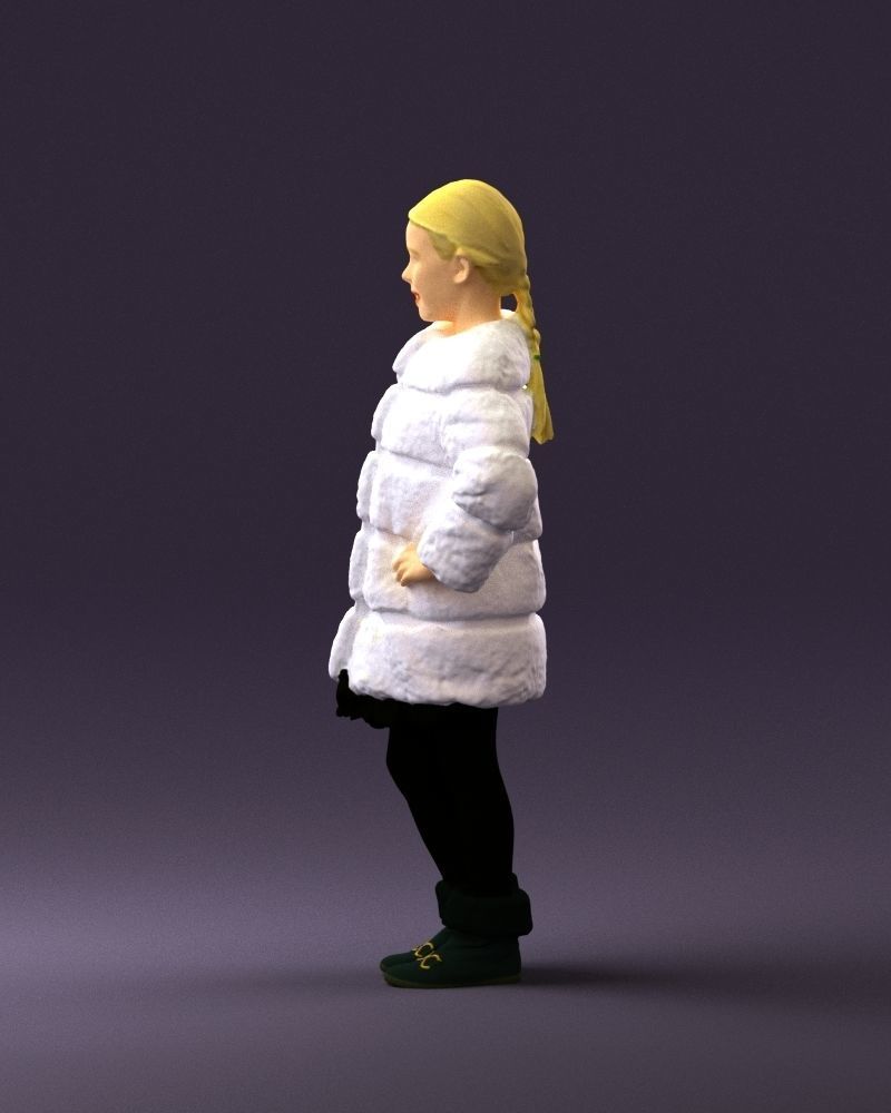 Young girl in white coat big smile 0856 3D Print Ready 3D print model_20