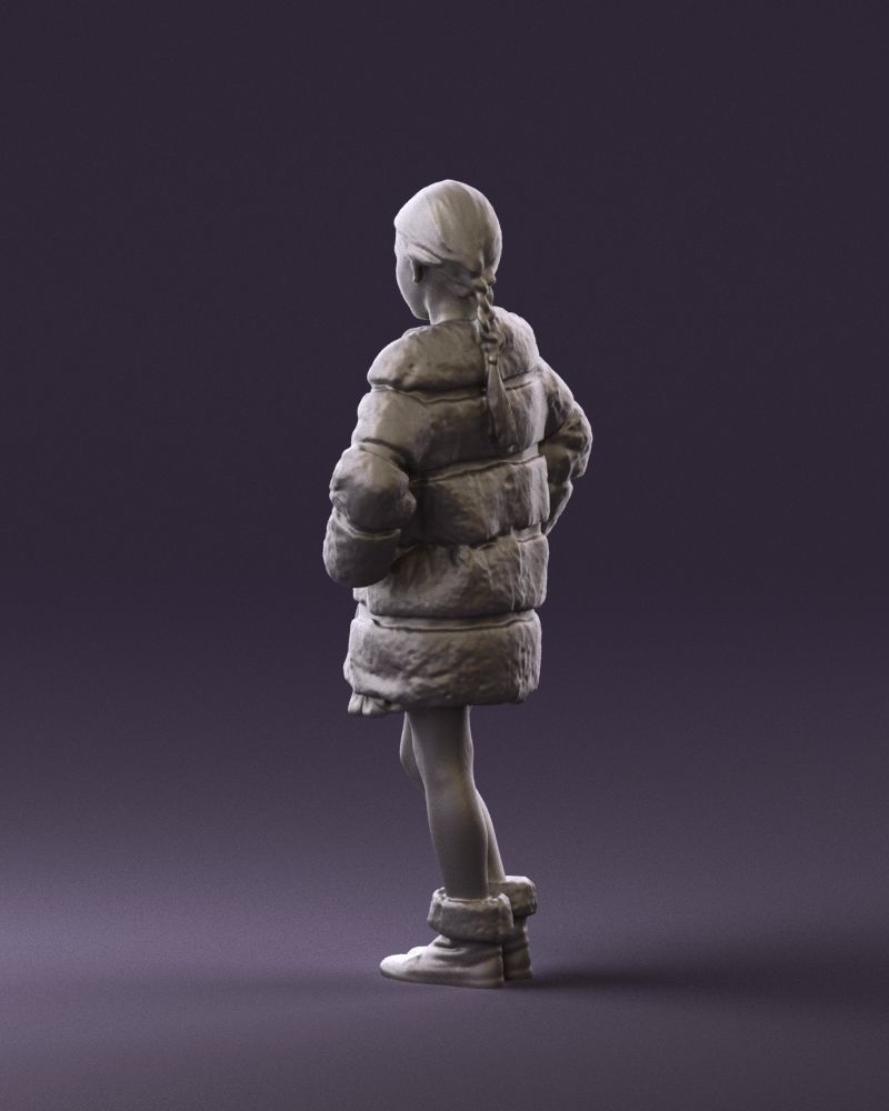 Young girl in white coat big smile 0856 3D Print Ready 3D print model_7