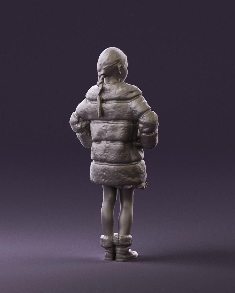 Young girl in white coat big smile 0856 3D Print Ready 3D print model_5