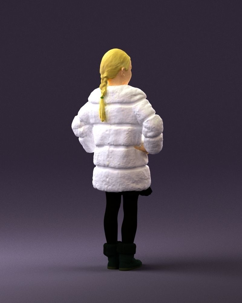 Young girl in white coat big smile 0856 3D Print Ready 3D print model_17