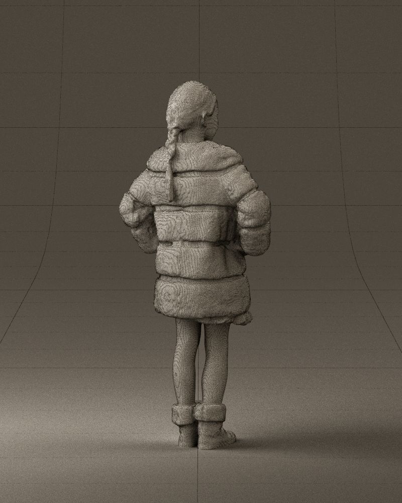 Young girl in white coat big smile 0856 3D Print Ready 3D print model_29