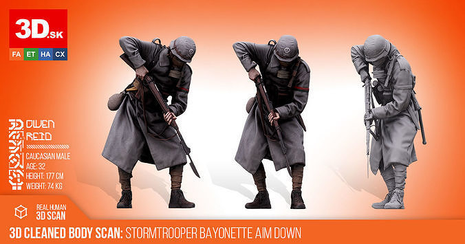 3D Body Scan - Army Stormtrooper Bayonette 3D model
