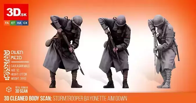 3D Body Scan - Army Stormtrooper Bayonette 3D model