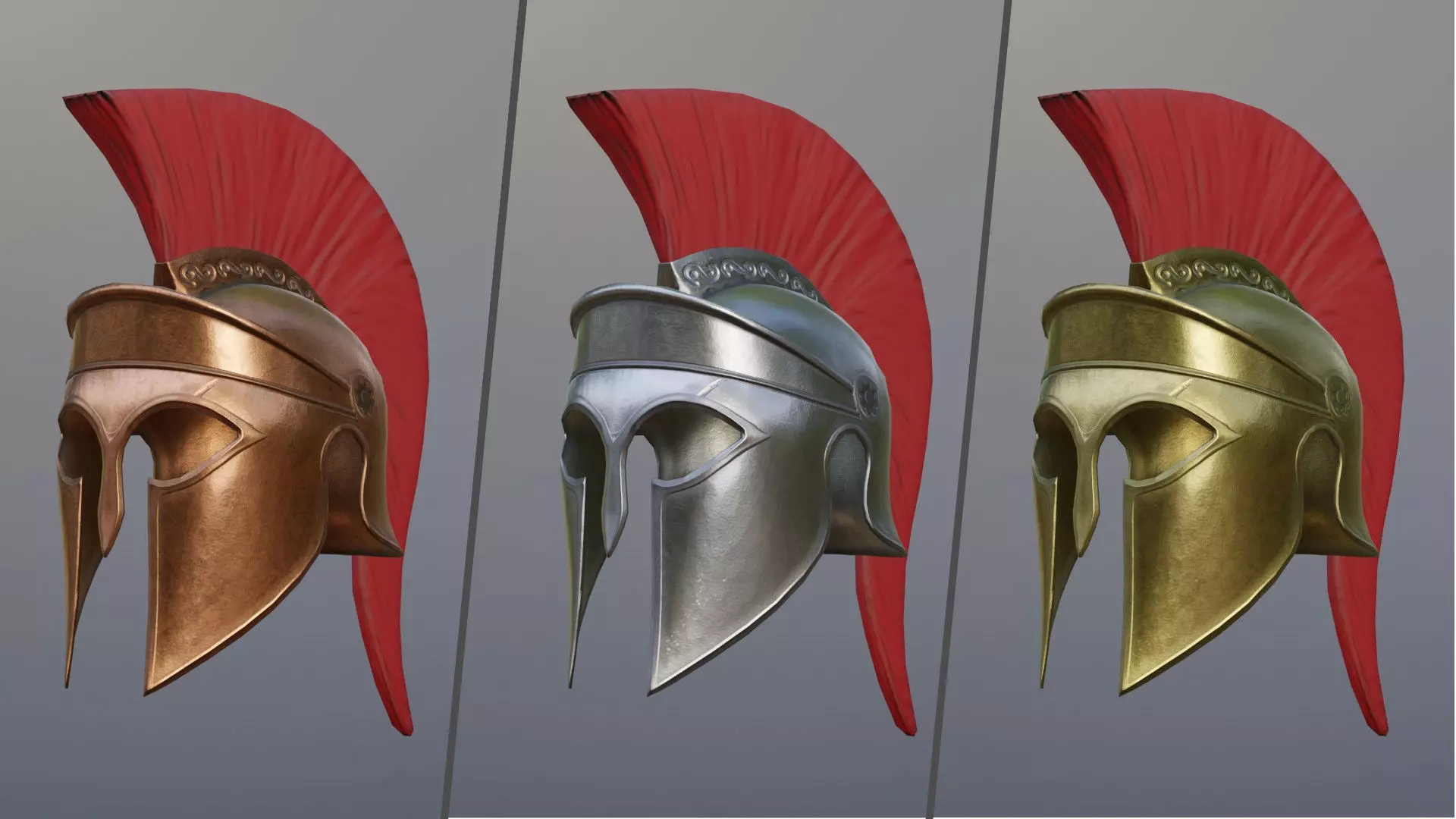 Spartan helmet Low-poly 3D model_0