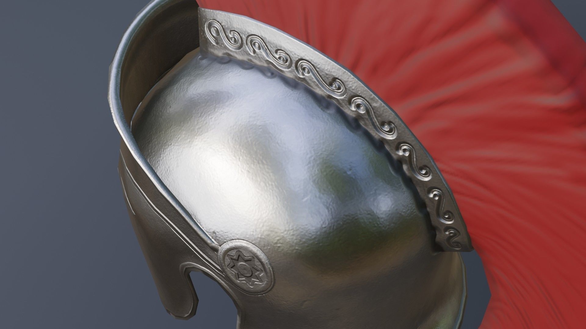 Spartan helmet Low-poly 3D model_5