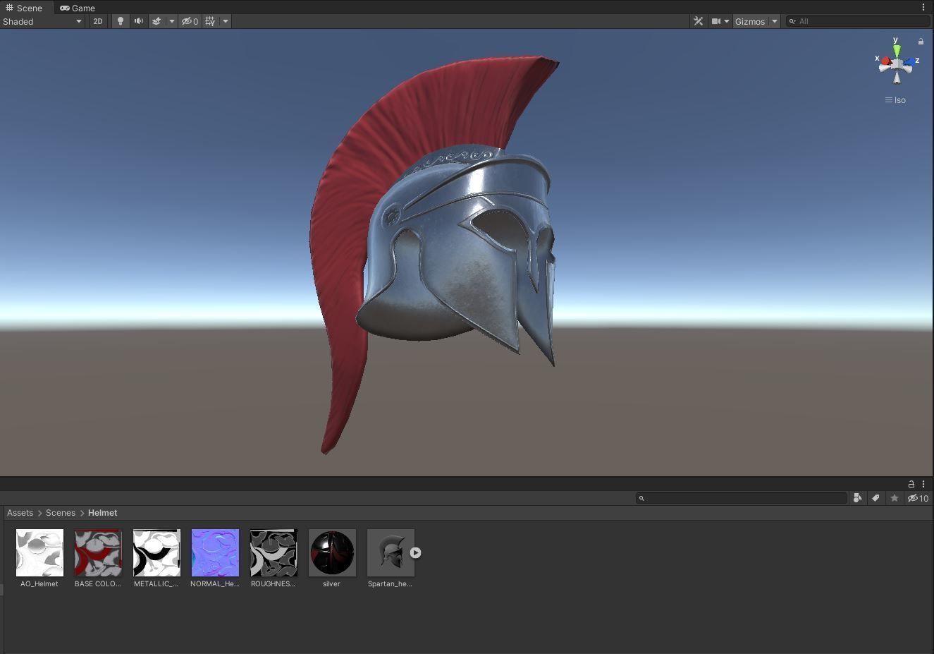 Spartan helmet Low-poly 3D model_9
