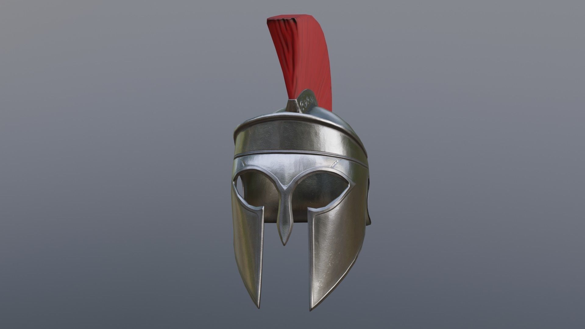 Spartan helmet Low-poly 3D model_6