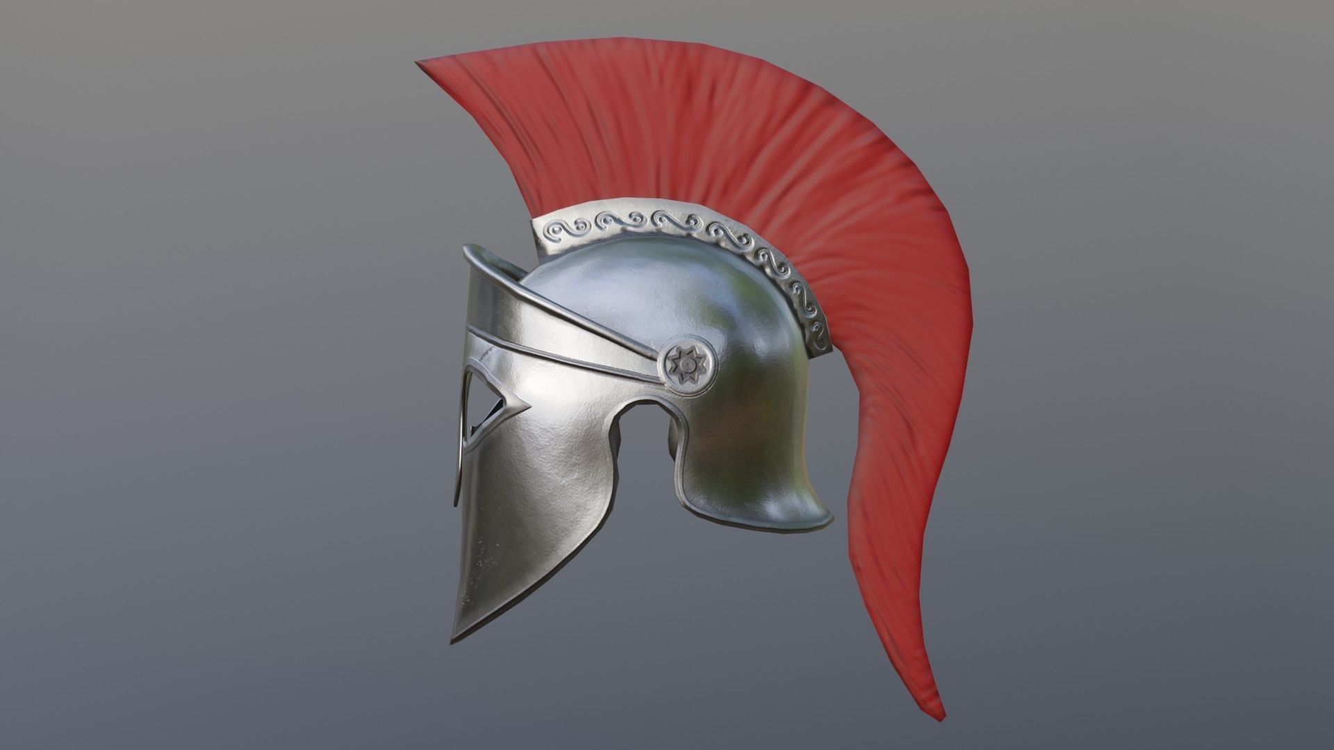 Spartan helmet Low-poly 3D model_1