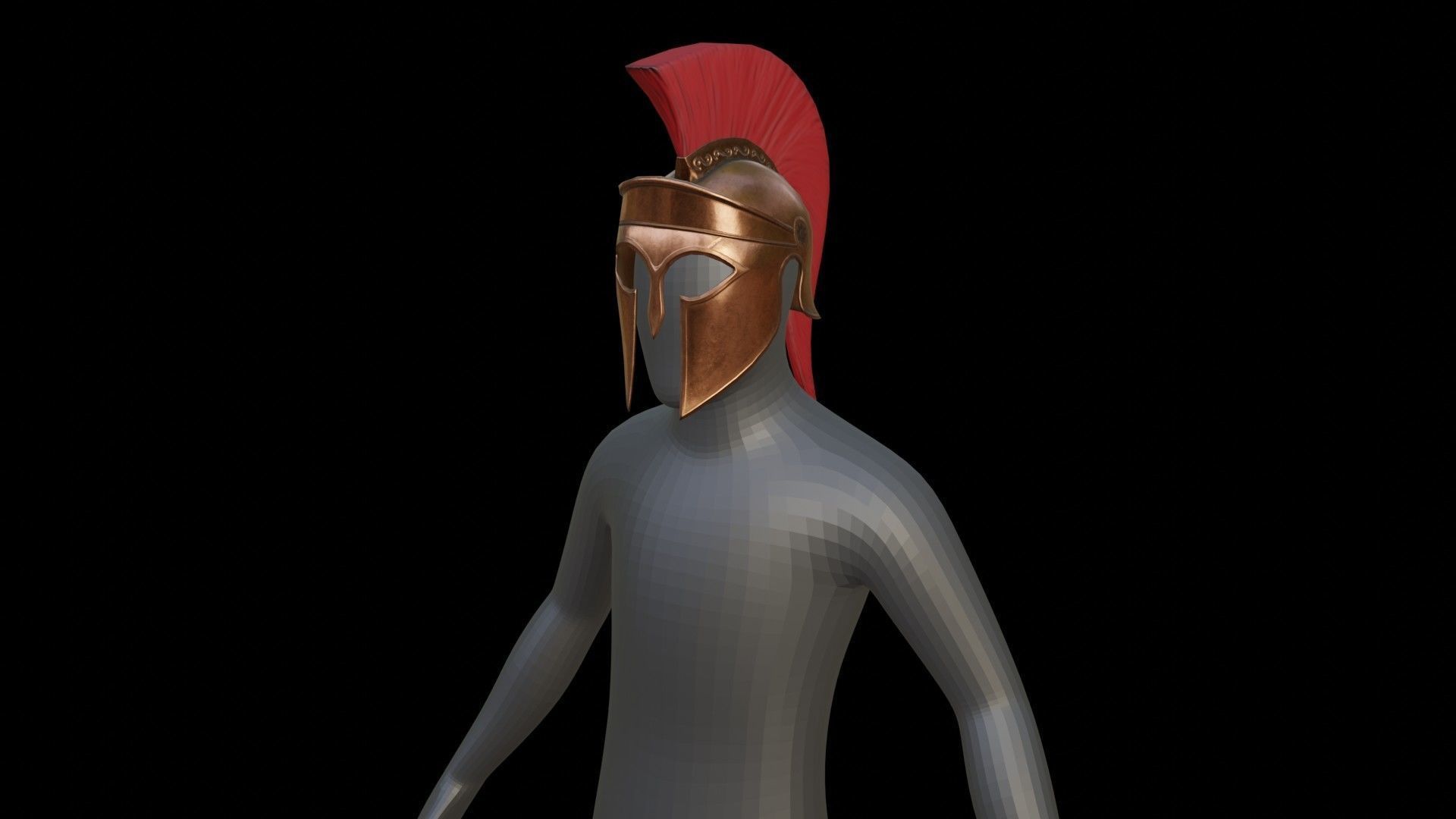 Spartan helmet Low-poly 3D model_10
