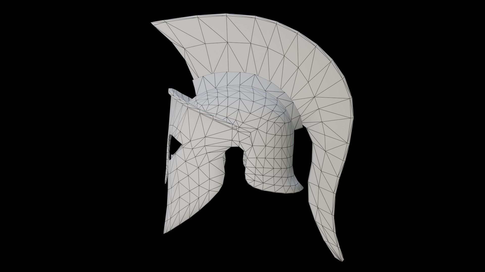 Spartan helmet Low-poly 3D model_13