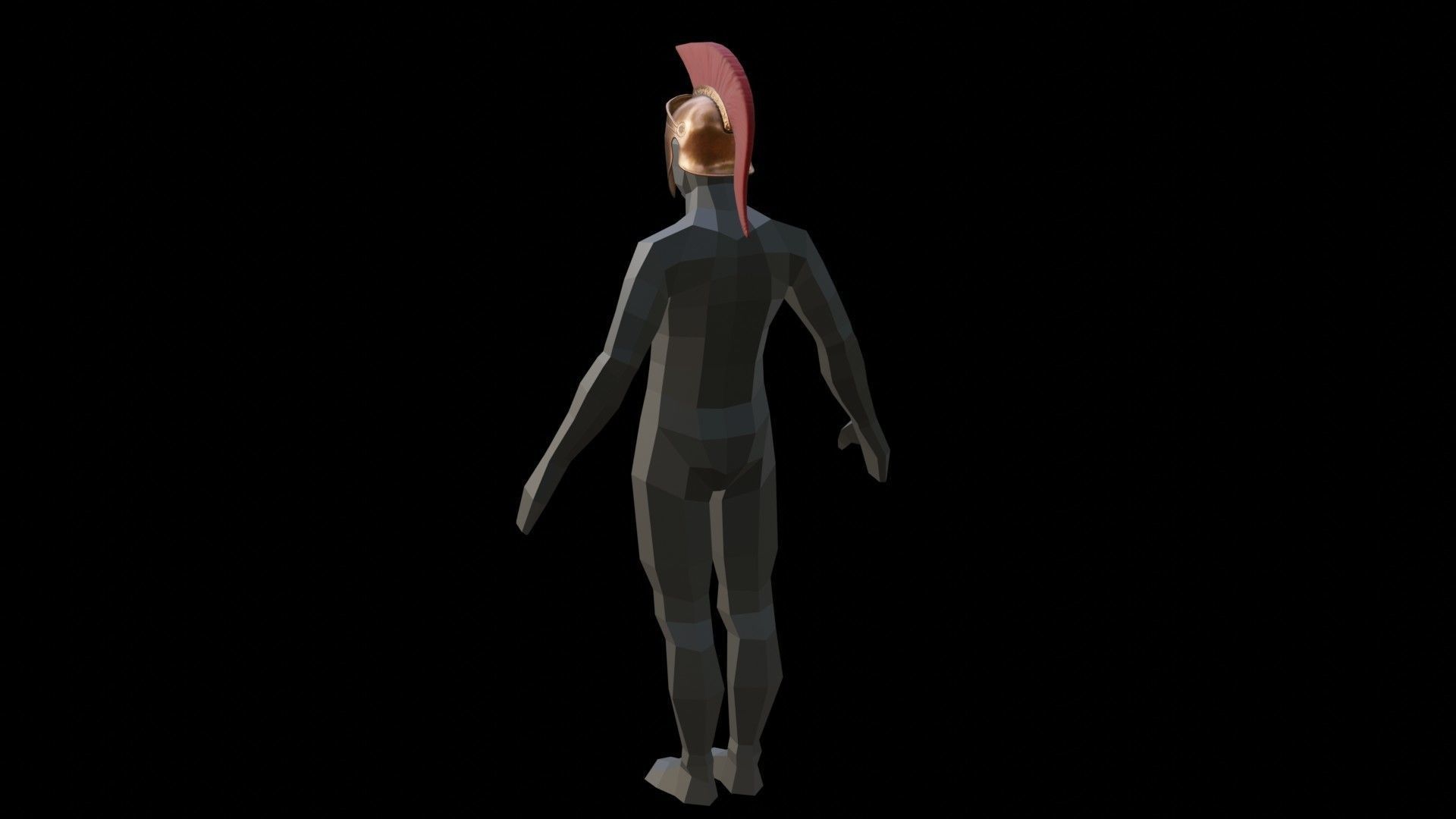 Spartan helmet Low-poly 3D model_11