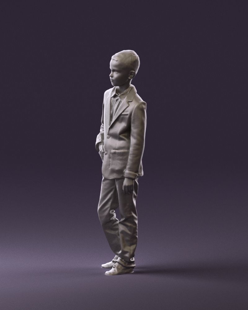 Youngboy in blue stripped suit top 0847 3D Print Ready 3D print model_9