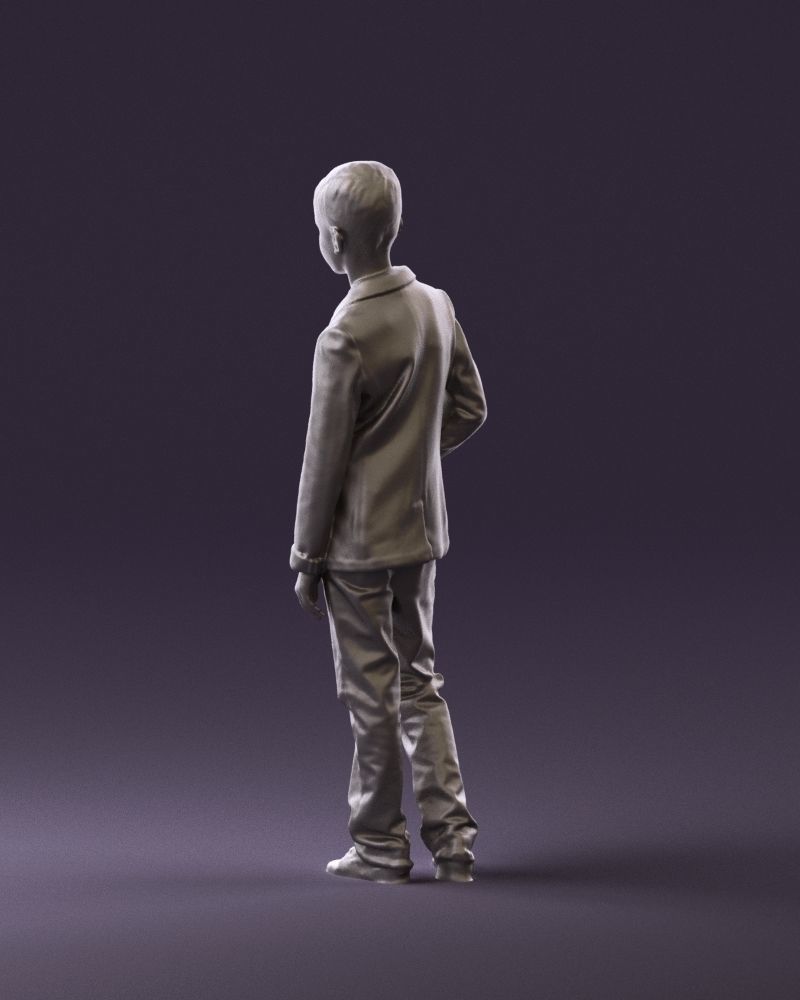 Youngboy in blue stripped suit top 0847 3D Print Ready 3D print model_7