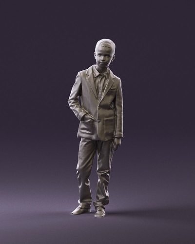 Youngboy in blue stripped suit top 0847 3D Print Ready 3D print model