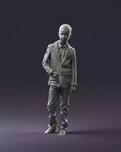 Youngboy in blue stripped suit top 0847 3D Print Ready 3D print model