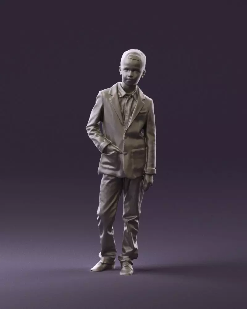 Youngboy in blue stripped suit top 0847 3D Print Ready 3D print model_0