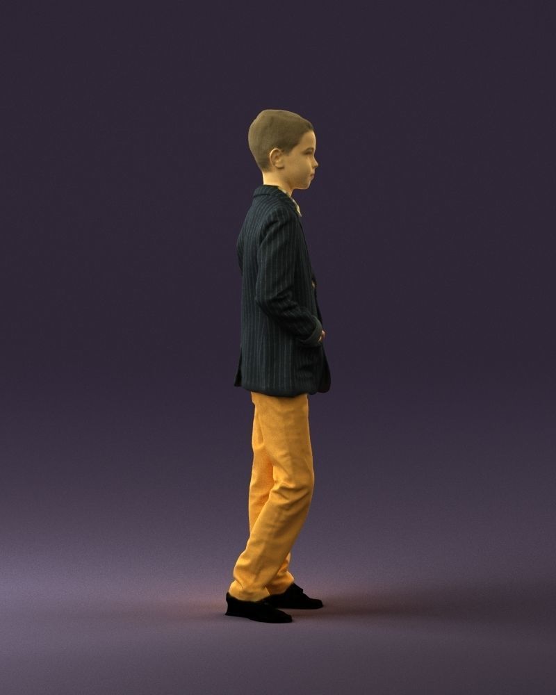 Youngboy in blue stripped suit top 0847 3D Print Ready 3D print model_16