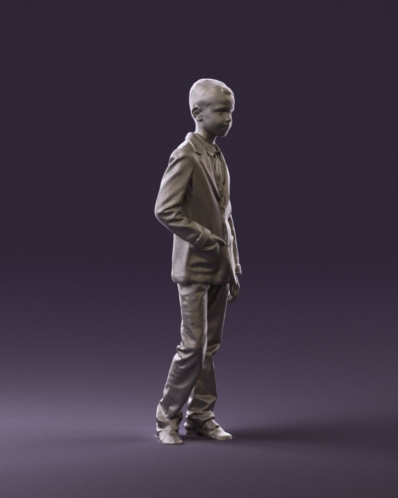 Youngboy in blue stripped suit top 0847 3D Print Ready 3D print model_3