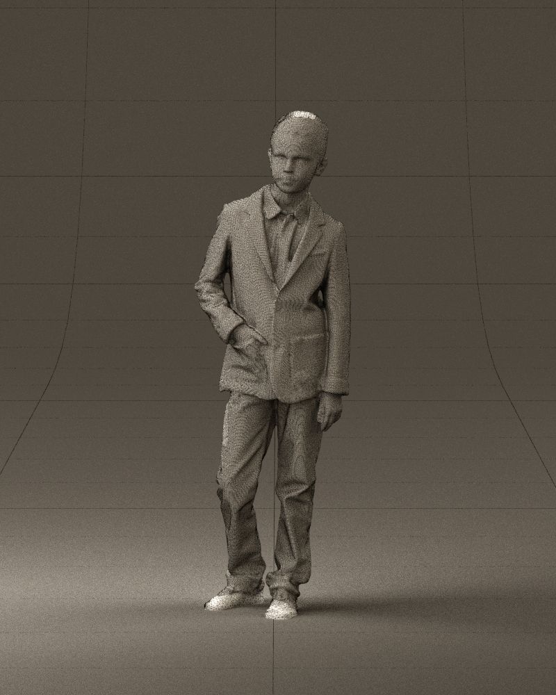 Youngboy in blue stripped suit top 0847 3D Print Ready 3D print model_35