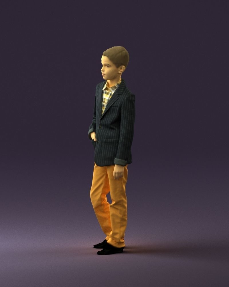 Youngboy in blue stripped suit top 0847 3D Print Ready 3D print model_21