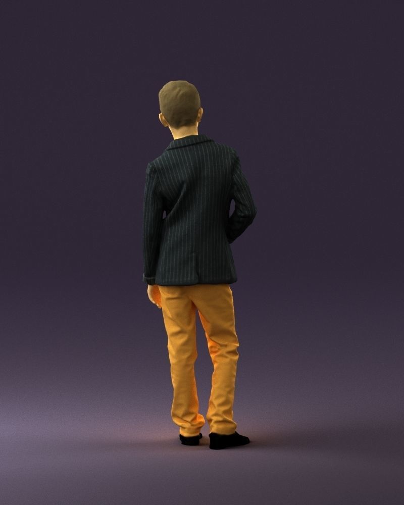 Youngboy in blue stripped suit top 0847 3D Print Ready 3D print model_18