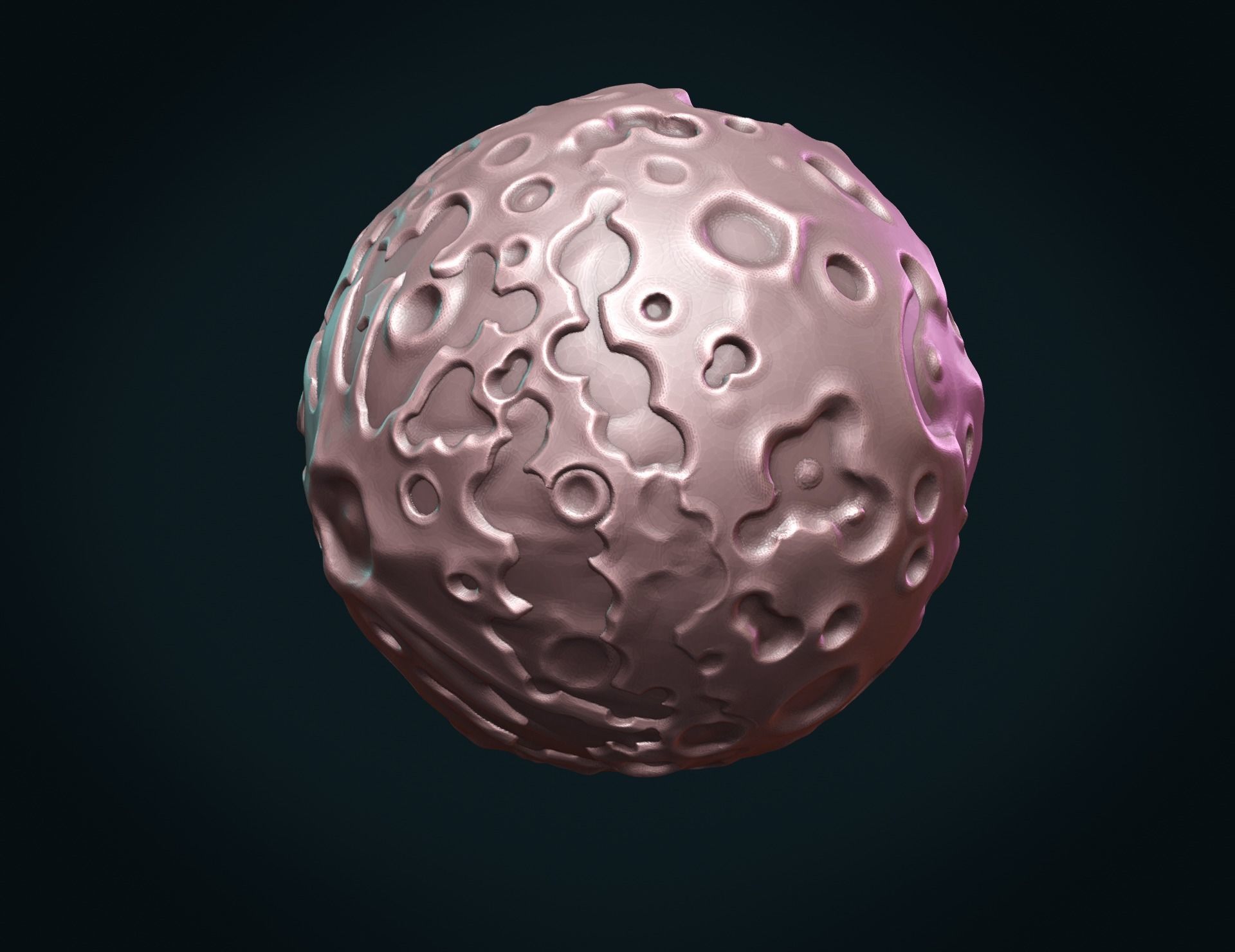 Moon Hollow and Solid 3D print model_9