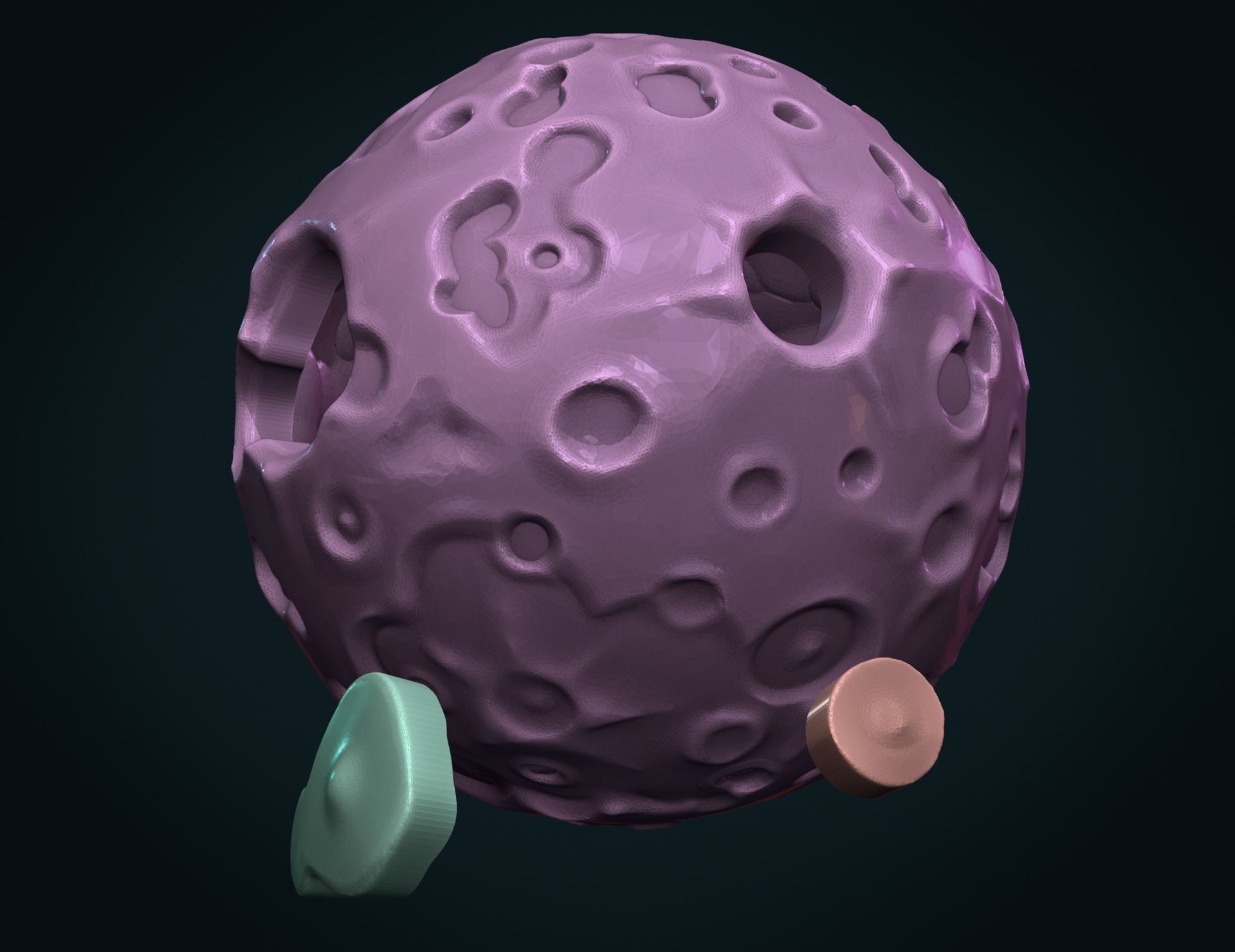 Moon Hollow and Solid 3D print model_15