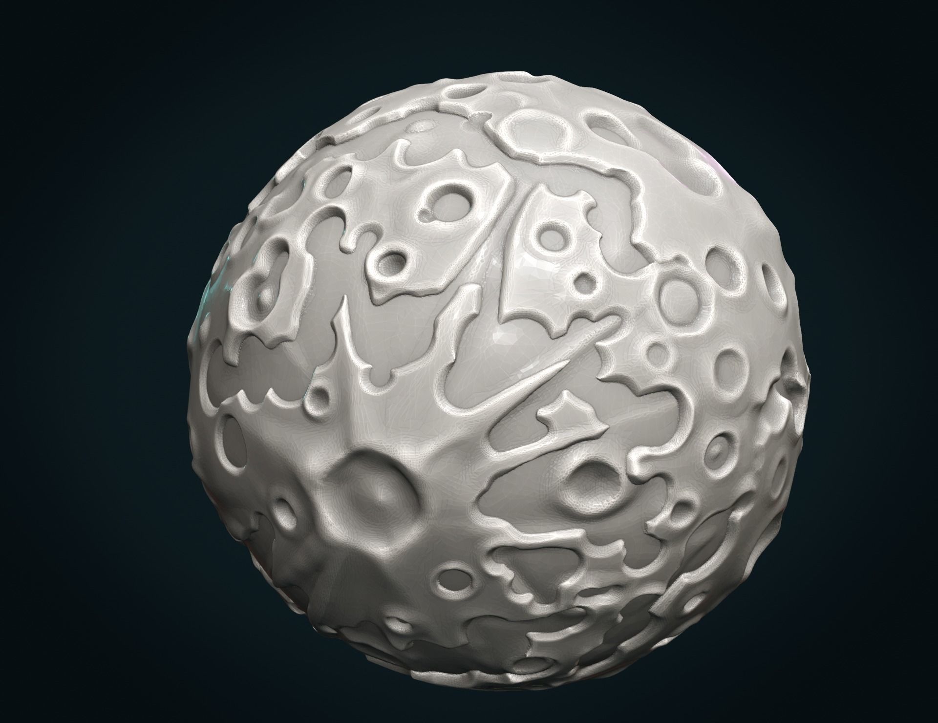 Moon Hollow and Solid 3D print model_5