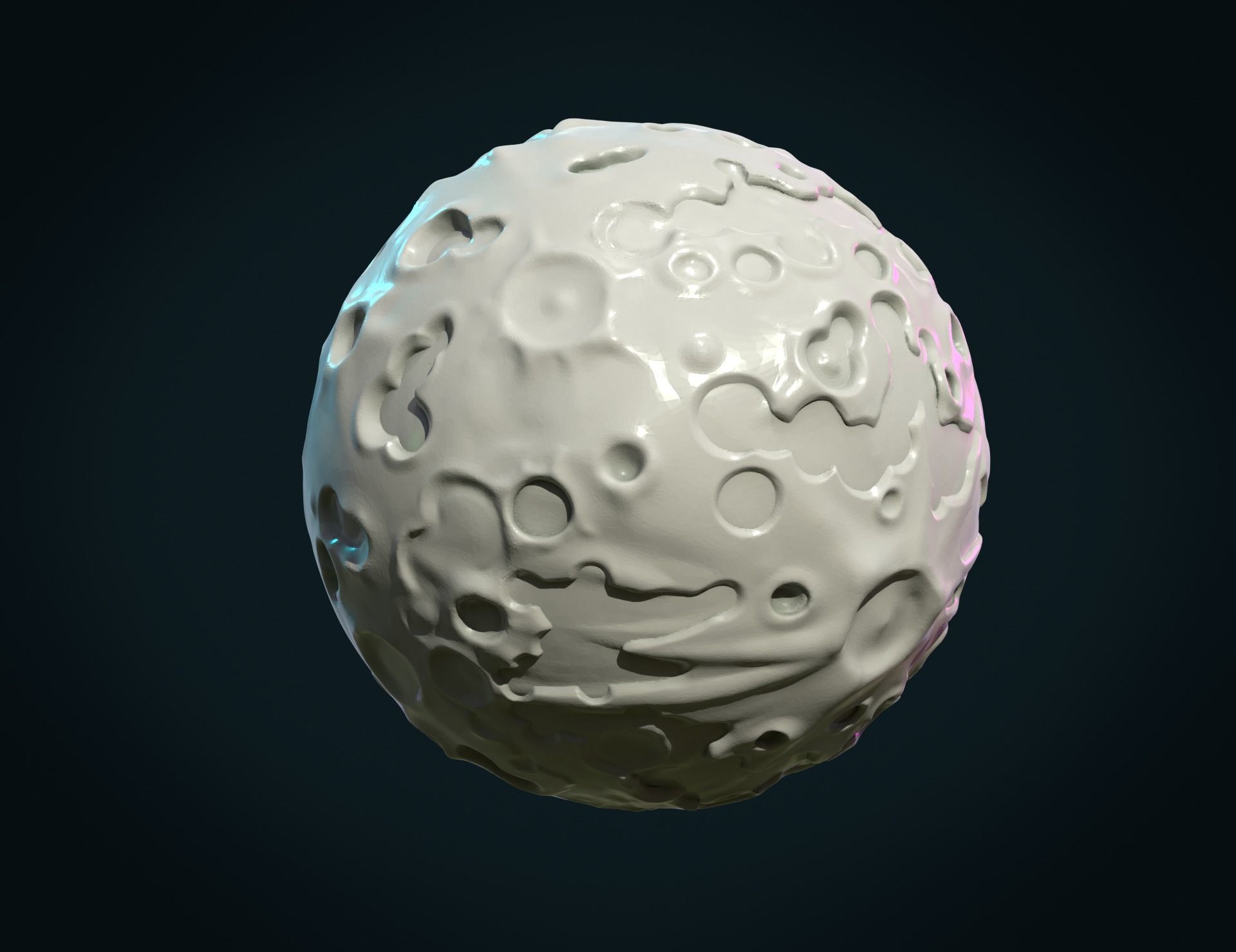 Moon Hollow and Solid 3D print model_12