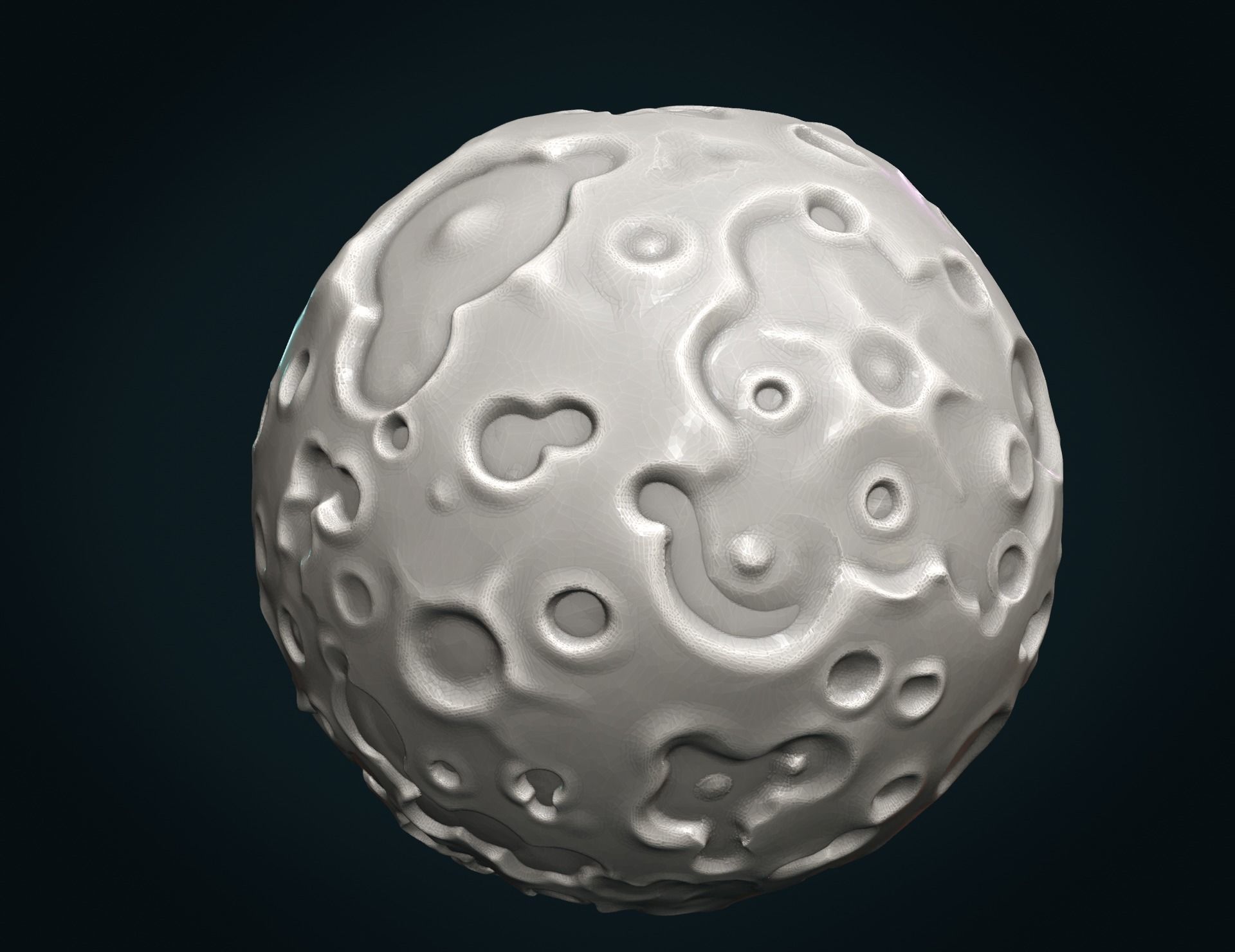 Moon Hollow and Solid 3D print model_4