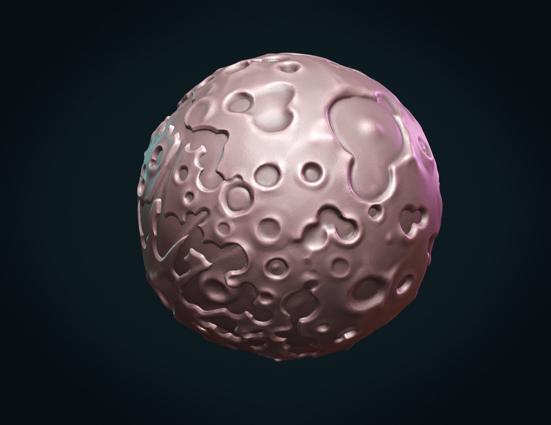 Moon Hollow and Solid 3D print model_8