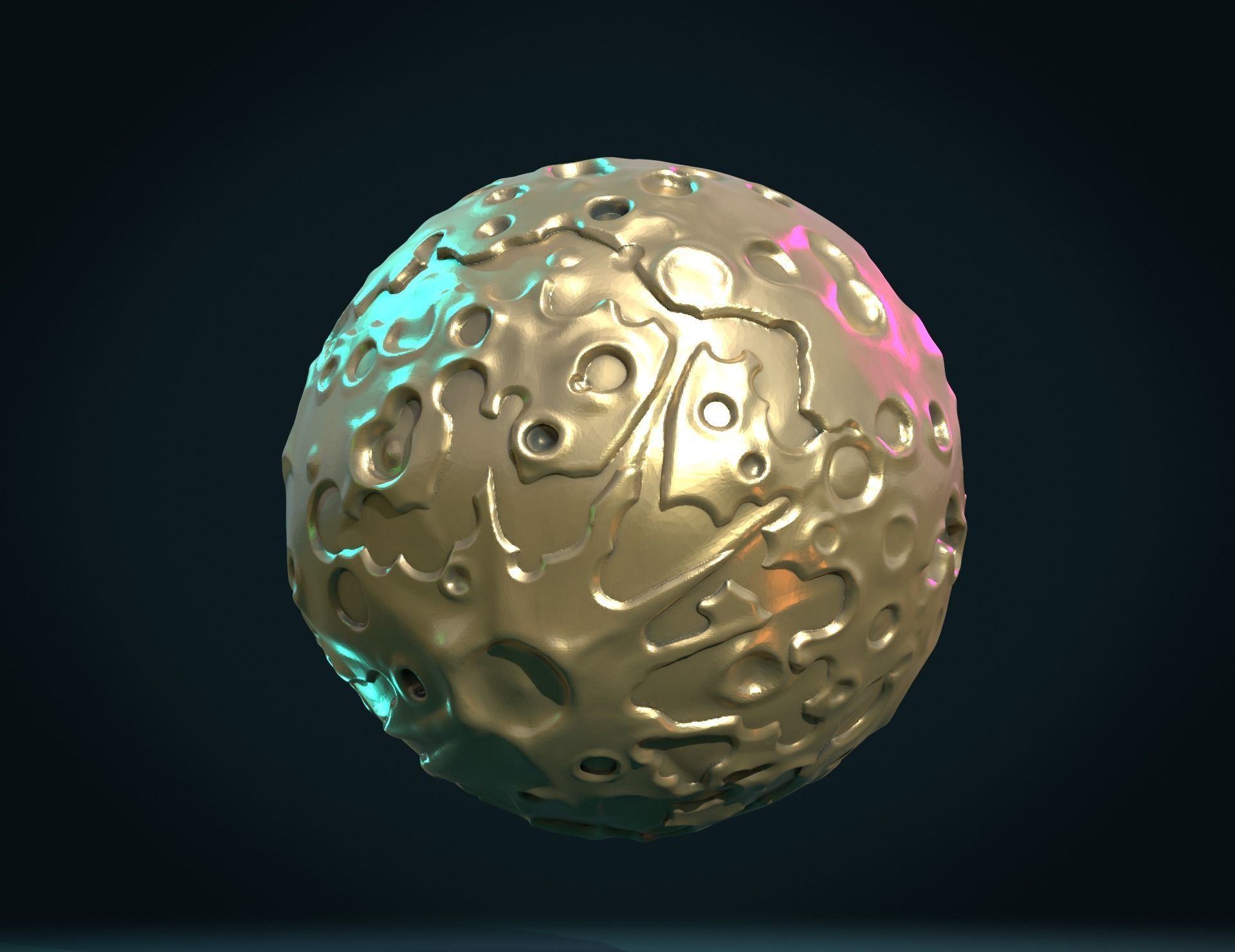 Moon Hollow and Solid 3D print model_2