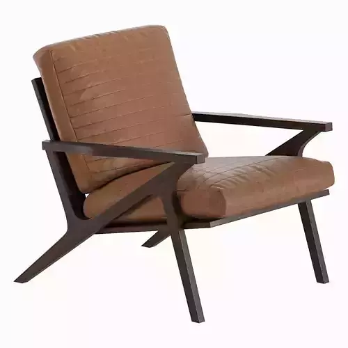 Leather Cavett Tufted Armchair Crate Barrel