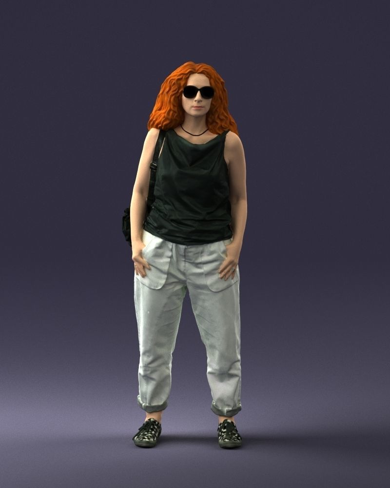 Woman with red hair 0081 3D Print Ready 3D print model_3