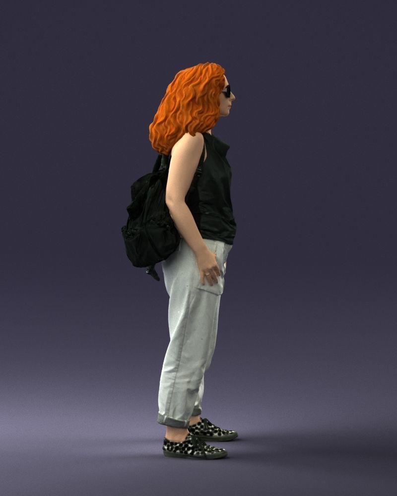 Woman with red hair 0081 3D Print Ready 3D print model_12