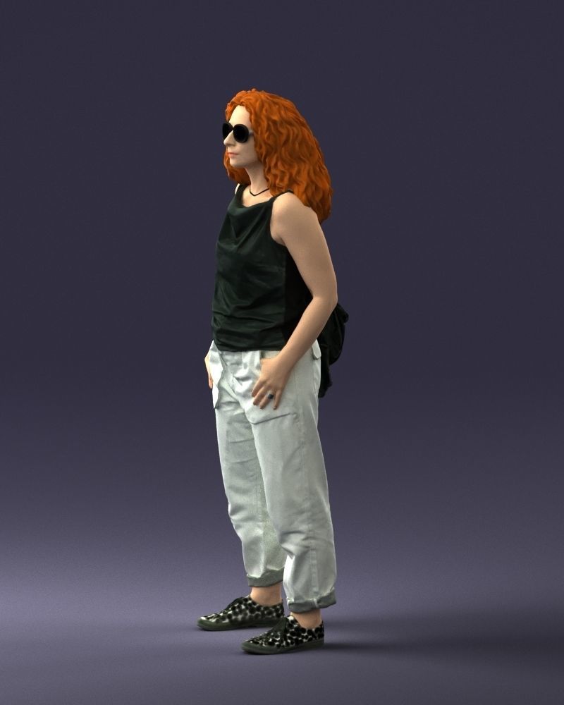 Woman with red hair 0081 3D Print Ready 3D print model_27