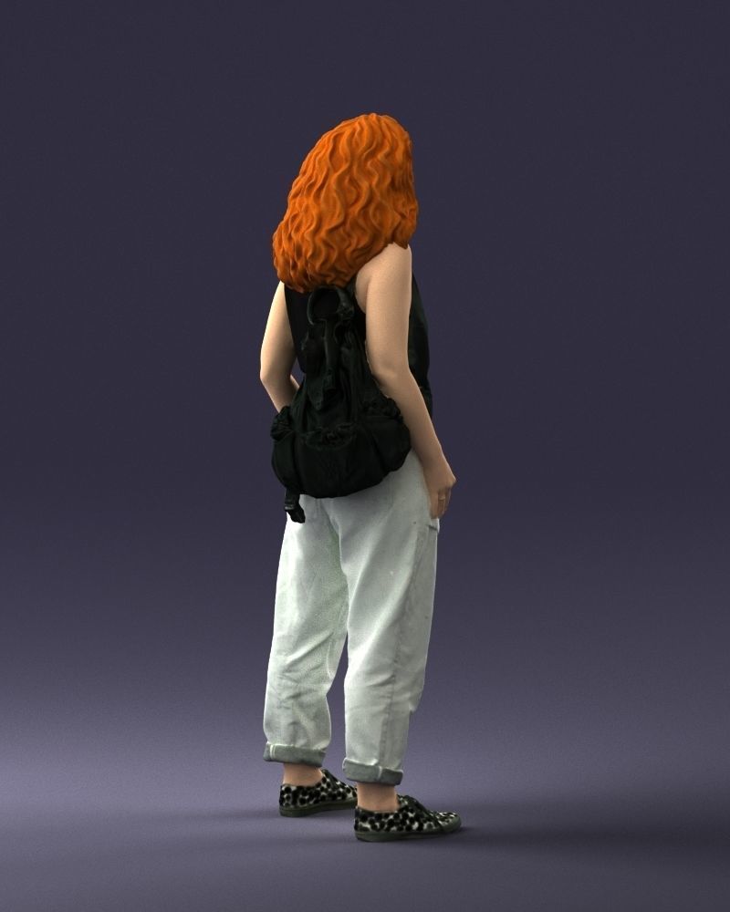 Woman with red hair 0081 3D Print Ready 3D print model_15