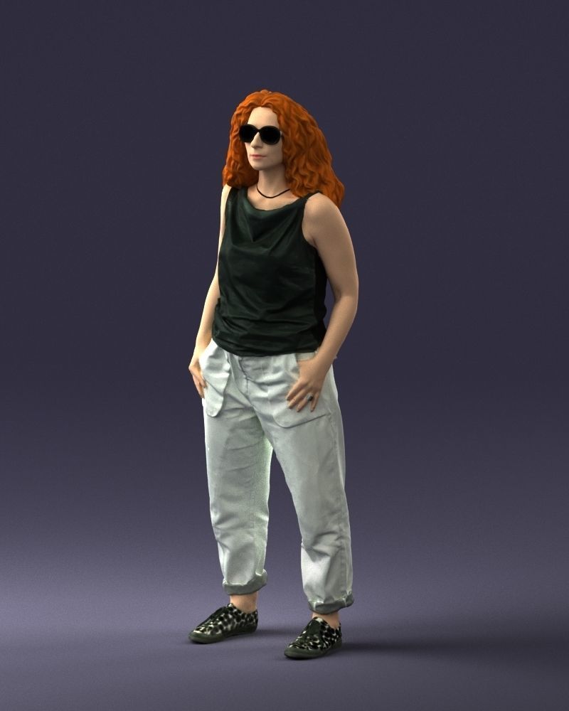 Woman with red hair 0081 3D Print Ready 3D print model_30