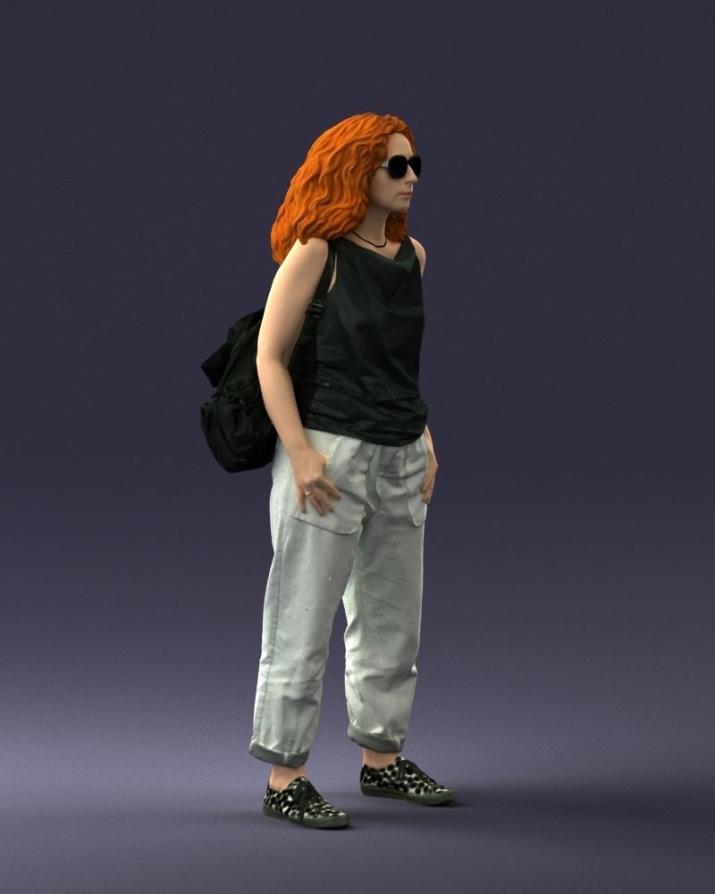 Woman with red hair 0081 3D Print Ready 3D print model_9