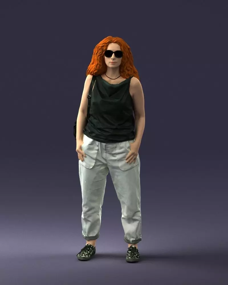 Woman with red hair 0081 3D Print Ready 3D print model_0