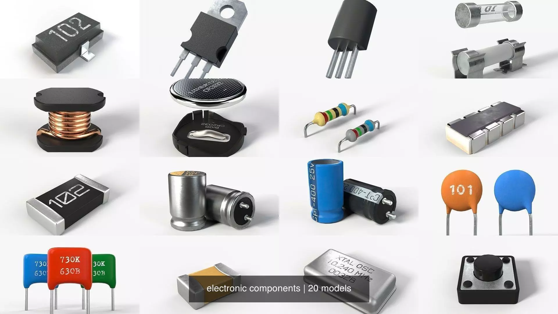 electronic components 3D Model Collection_0