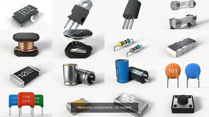 electronic components 3D Model Collection