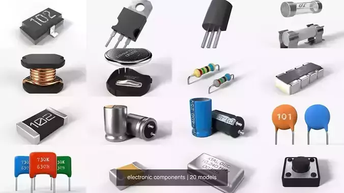 electronic components 3D Model Collection
