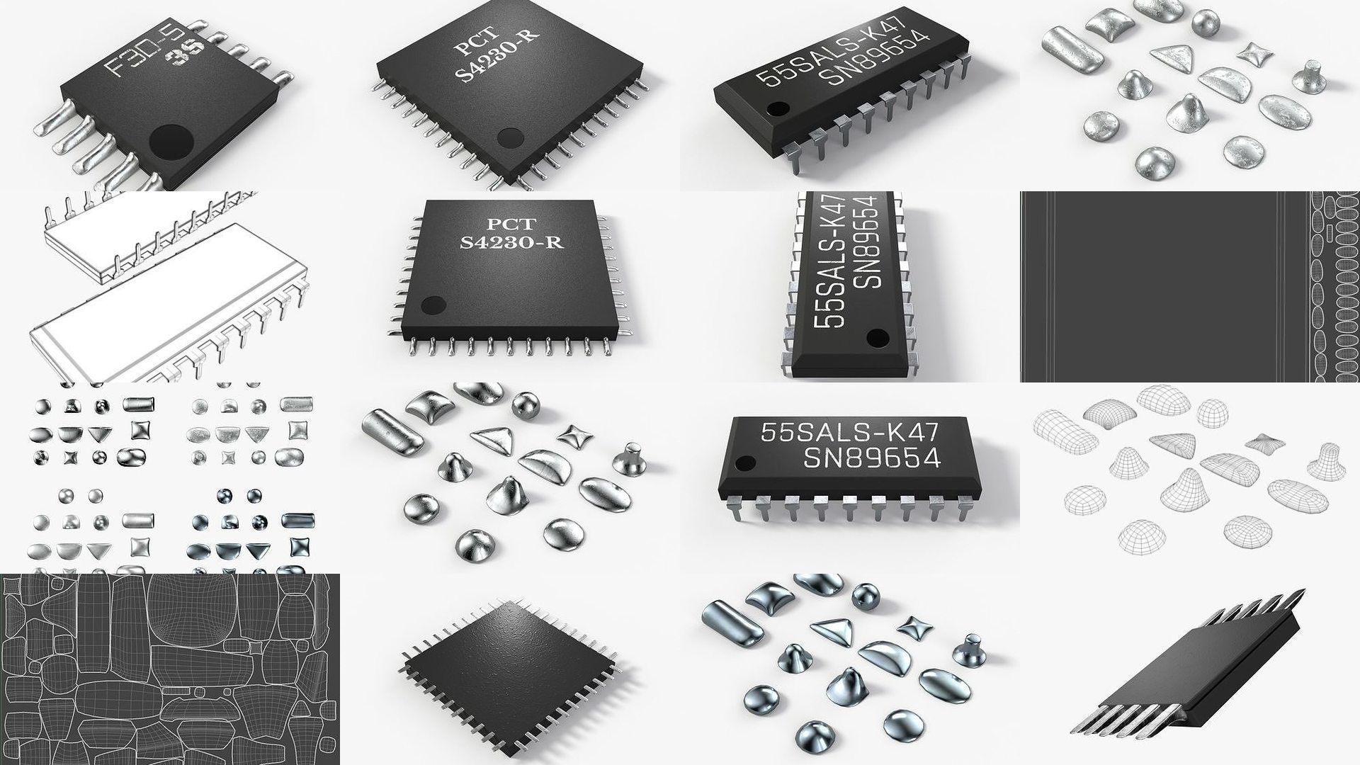 electronic components 3D Model Collection_1