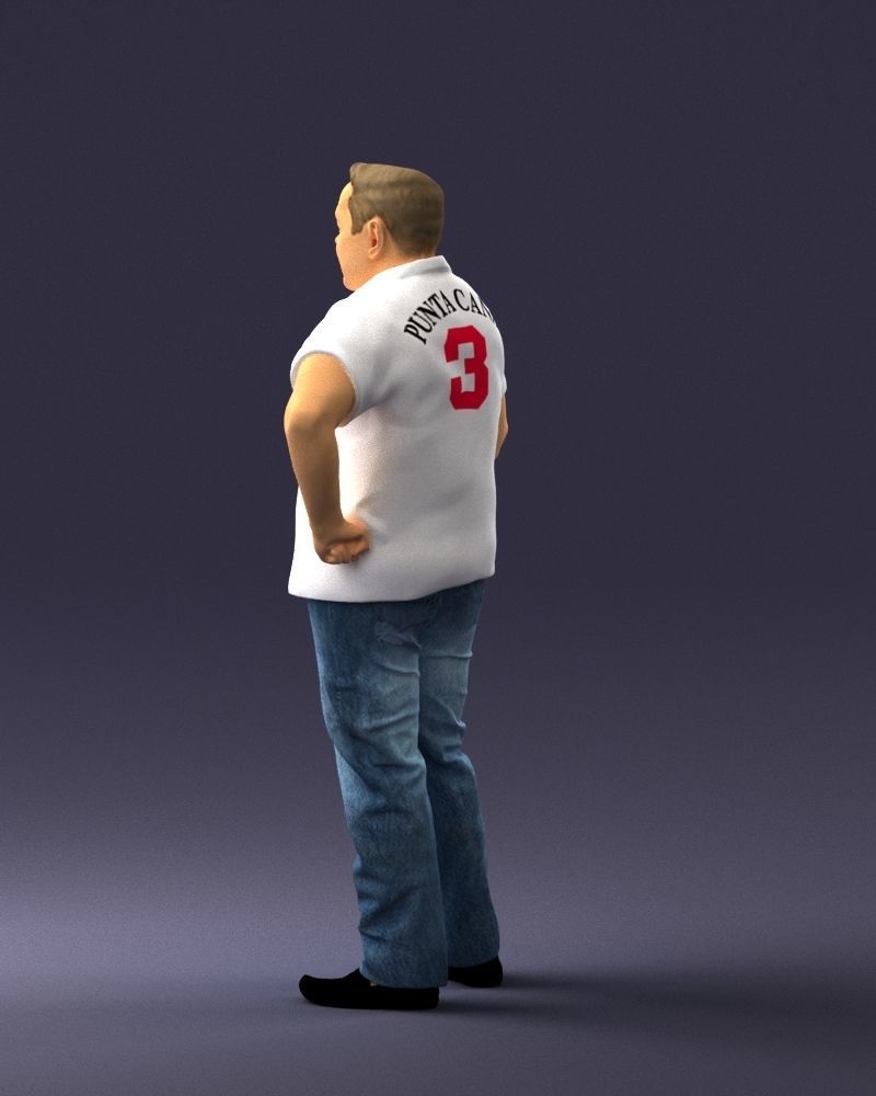 Man in t-shirt with phone 0464 3D Print Ready 3D print model_12