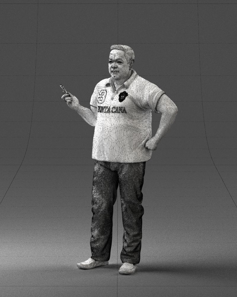 Man in t-shirt with phone 0464 3D Print Ready 3D print model_5