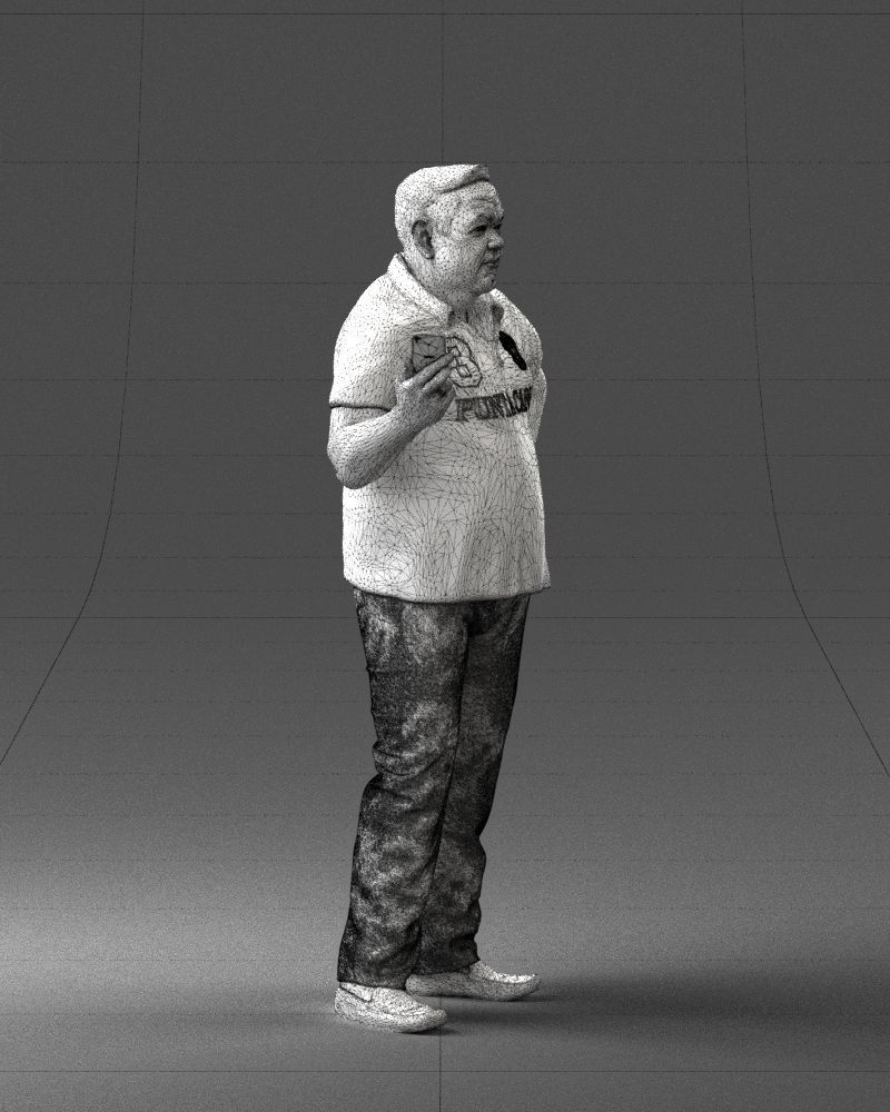 Man in t-shirt with phone 0464 3D Print Ready 3D print model_32