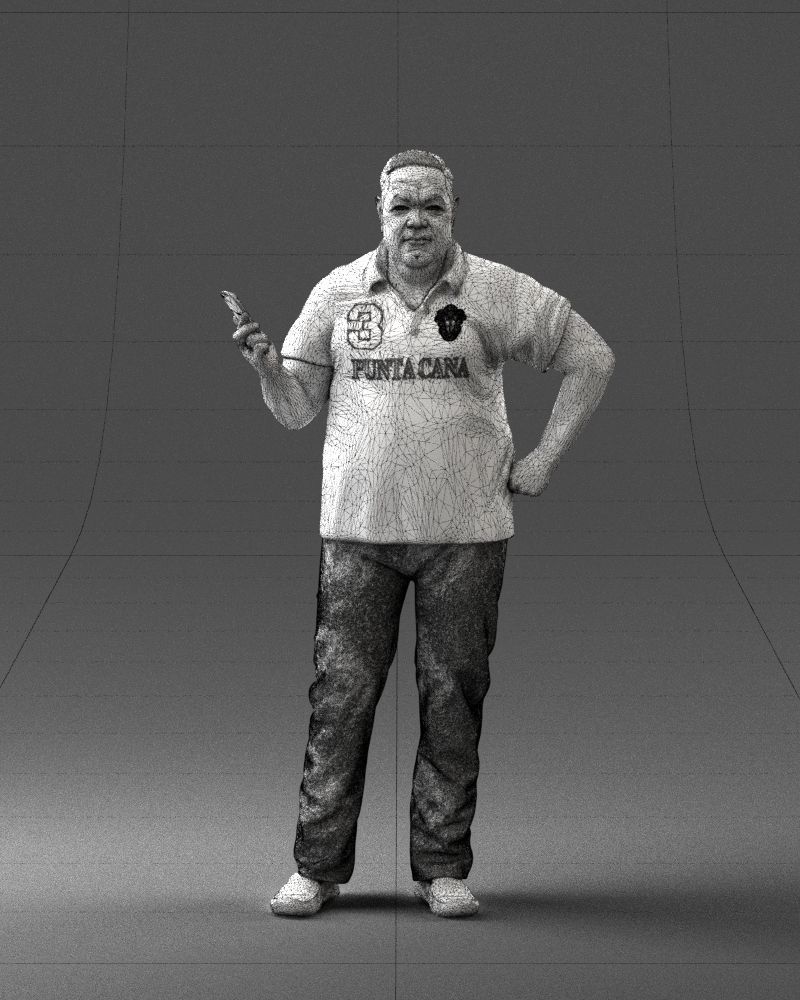 Man in t-shirt with phone 0464 3D Print Ready 3D print model_38