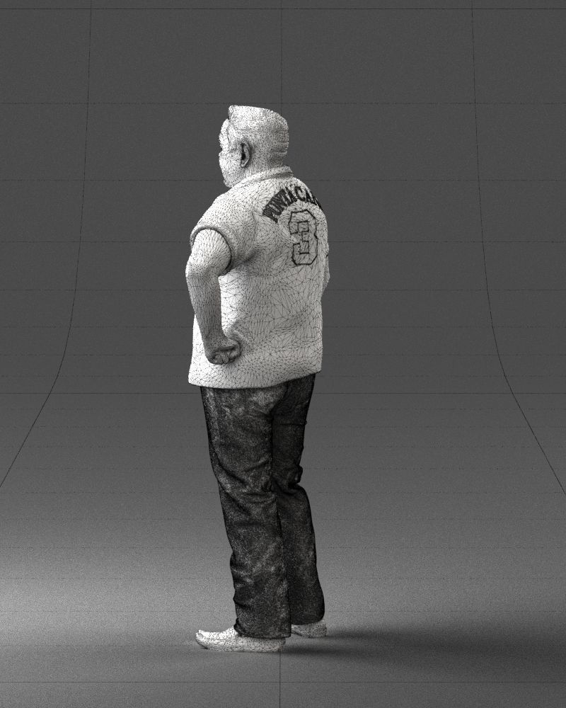 Man in t-shirt with phone 0464 3D Print Ready 3D print model_14