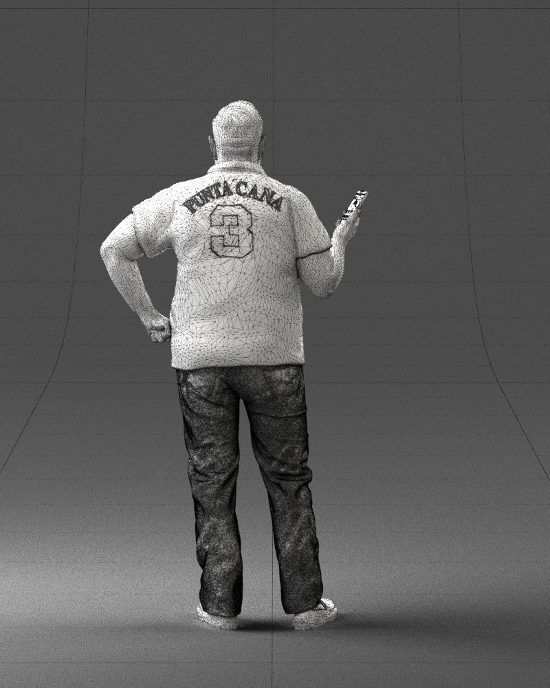Man in t-shirt with phone 0464 3D Print Ready 3D print model_20